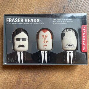 GIFTABLE! Kikkerland Eraser Heads. Hair fades as you erase! NIB